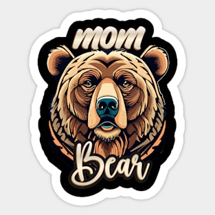 Mom bear t shirt style Sticker